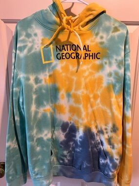 National Geographic Tie-Dye Sweatshirt - Yellow & Teal